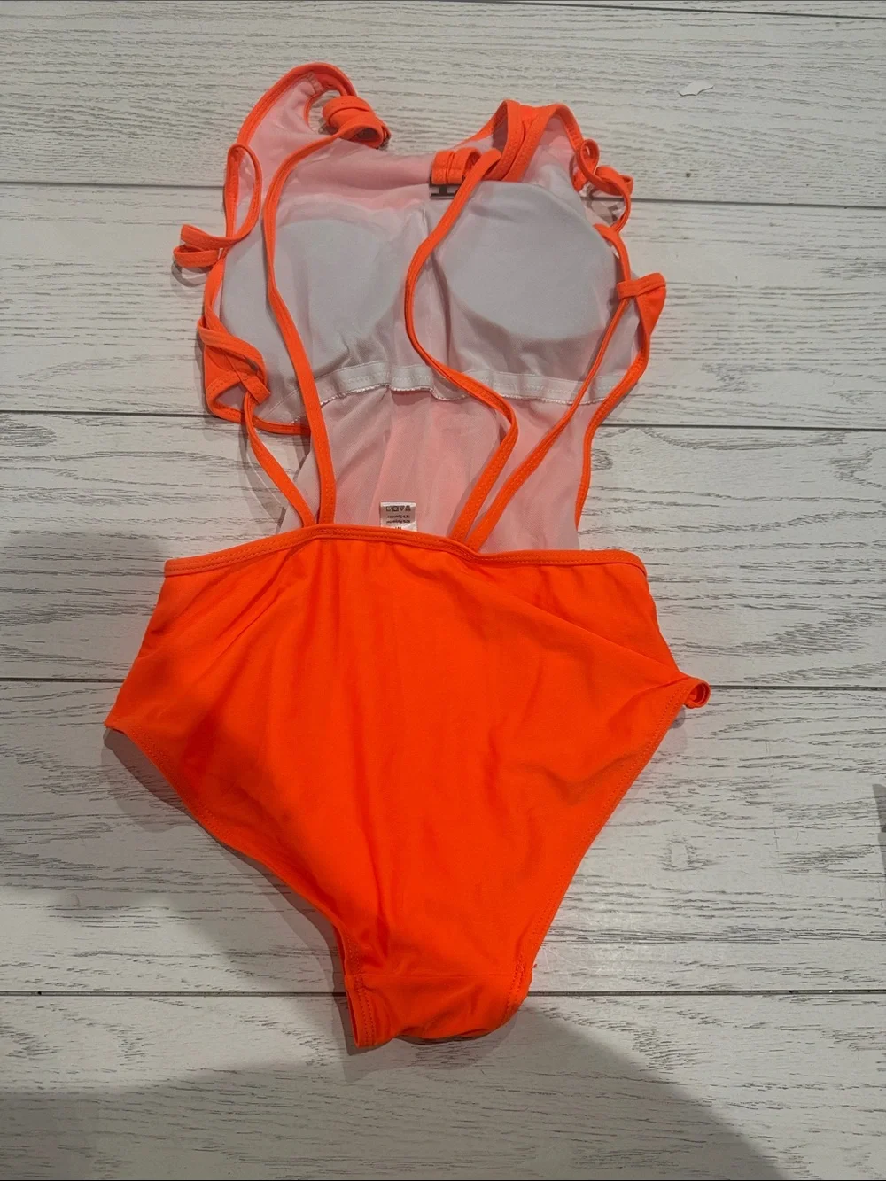 SHEIN Neon Orange Cutout One-Piece Swimsuit